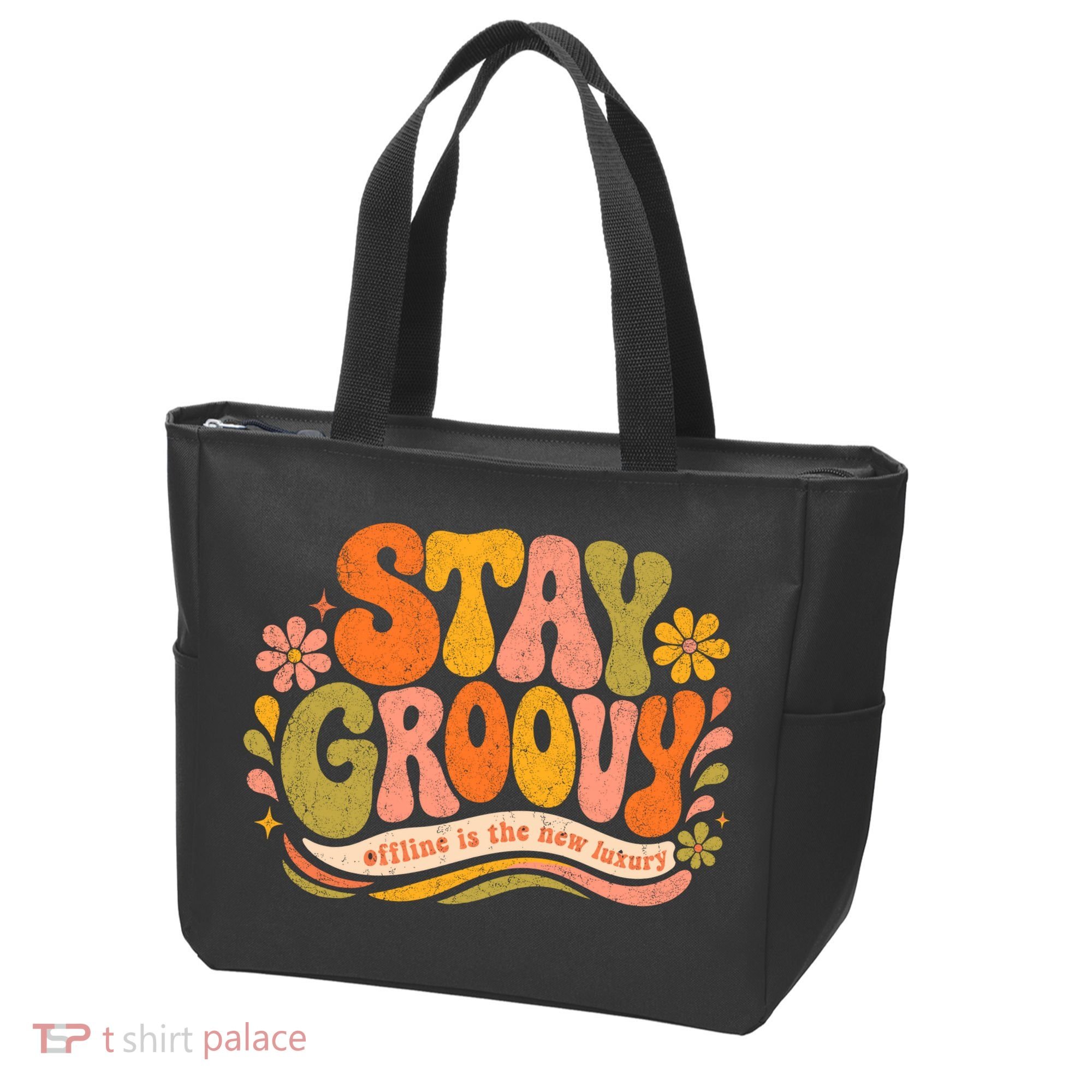 Stay Groovy Retro Tote Bag