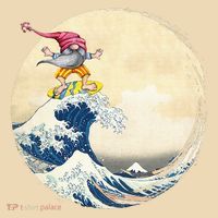 Surfing Gnome Riding Great Wave Off Kanagawa Gnome Tote Bag thumb 4