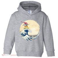 Surfing Gnome Riding Great Wave Off Kanagawa Gnome Toddler Hoodie thumb 0