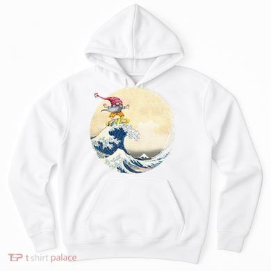 Surfing Gnome Riding Great Wave Off Kanagawa Gnome Hoodie