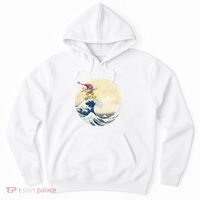 Surfing Gnome Riding Great Wave Off Kanagawa Gnome Hoodie thumb 0