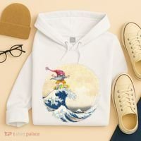 Surfing Gnome Riding Great Wave Off Kanagawa Gnome Hoodie thumb 4