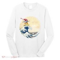 Surfing Gnome Riding Great Wave Off Kanagawa Gnome Long Sleeve Shirt thumb 0