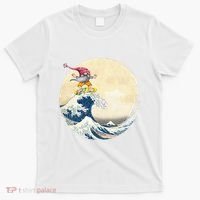 Surfing Gnome Riding Great Wave Off Kanagawa Gnome T-Shirt thumb 0