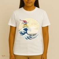 Surfing Gnome Riding Great Wave Off Kanagawa Gnome T-Shirt thumb 4