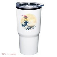 Surfing Gnome Riding Great Wave Off Kanagawa Gnome Tumbler thumb 0