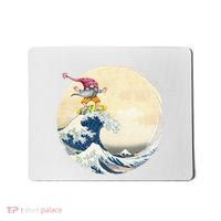 Surfing Gnome Riding Great Wave Off Kanagawa Gnome Mousepad thumb 0