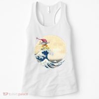 Surfing Gnome Riding Great Wave Off Kanagawa Gnome Women's Tank Top thumb 0