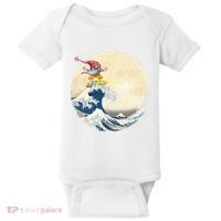 Surfing Gnome Riding Great Wave Off Kanagawa Gnome Baby Bodysuit thumb 0