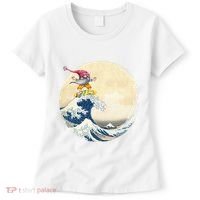 Surfing Gnome Riding Great Wave Off Kanagawa Gnome Women's T-Shirt thumb 0