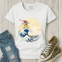 Surfing Gnome Riding Great Wave Off Kanagawa Gnome Women's T-Shirt thumb 3