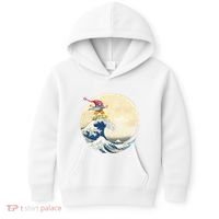 Surfing Gnome Riding Great Wave Off Kanagawa Gnome Kids Hoodie thumb 0