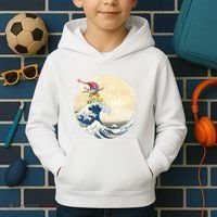 Surfing Gnome Riding Great Wave Off Kanagawa Gnome Kids Hoodie thumb 2