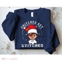 Snitches Get Stitches Elf Xmas Funny Snitches Get Stitches Sweatshirt thumb 2
