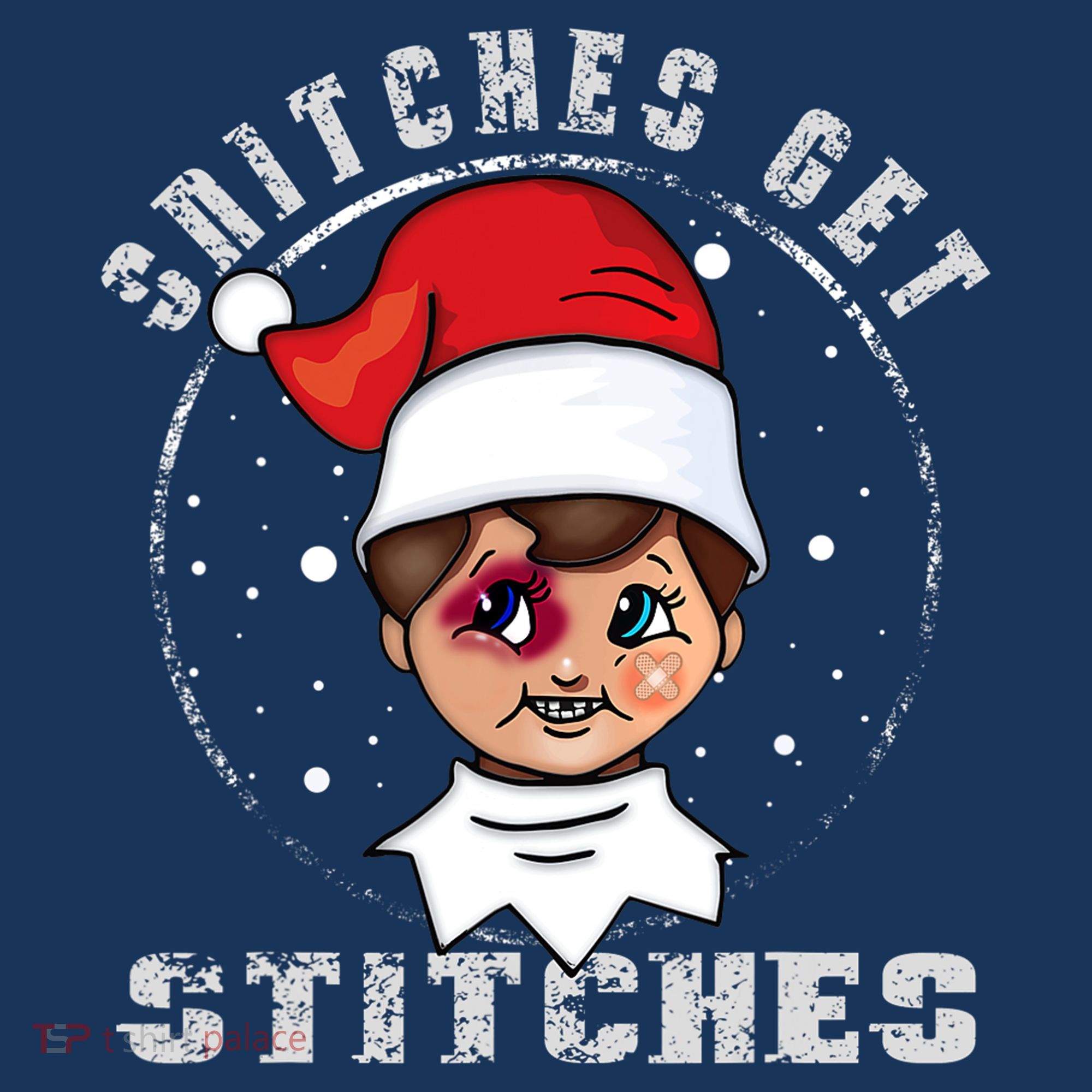 Snitches Get Stitches Elf Xmas Funny Snitches Get Stitches Mousepad