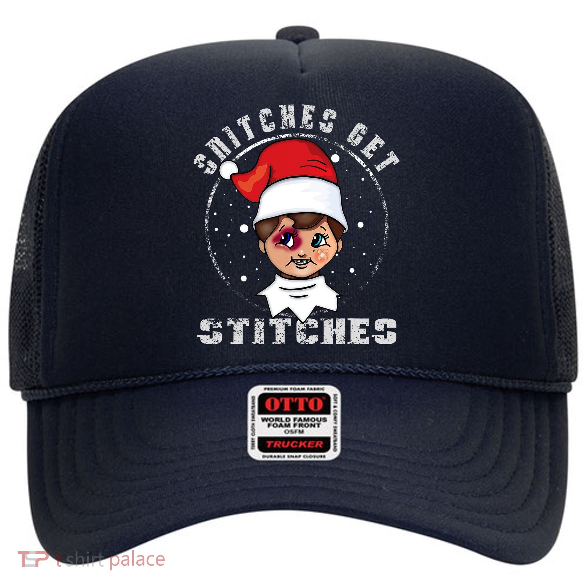 Snitches Get Stitches Elf Xmas Funny Snitches Get Stitches Hat