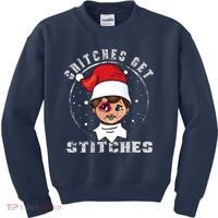 Snitches Get Stitches Elf Xmas Funny Snitches Get Stitches Kids Sweatshirt thumb 0