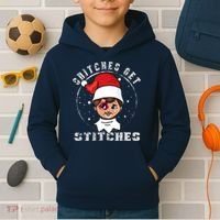 Snitches Get Stitches Elf Xmas Funny Snitches Get Stitches Kids Hoodie thumb 2