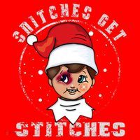 Snitches Get Stitches Elf Xmas Funny Snitches Get Stitches Santa Hat thumb 1
