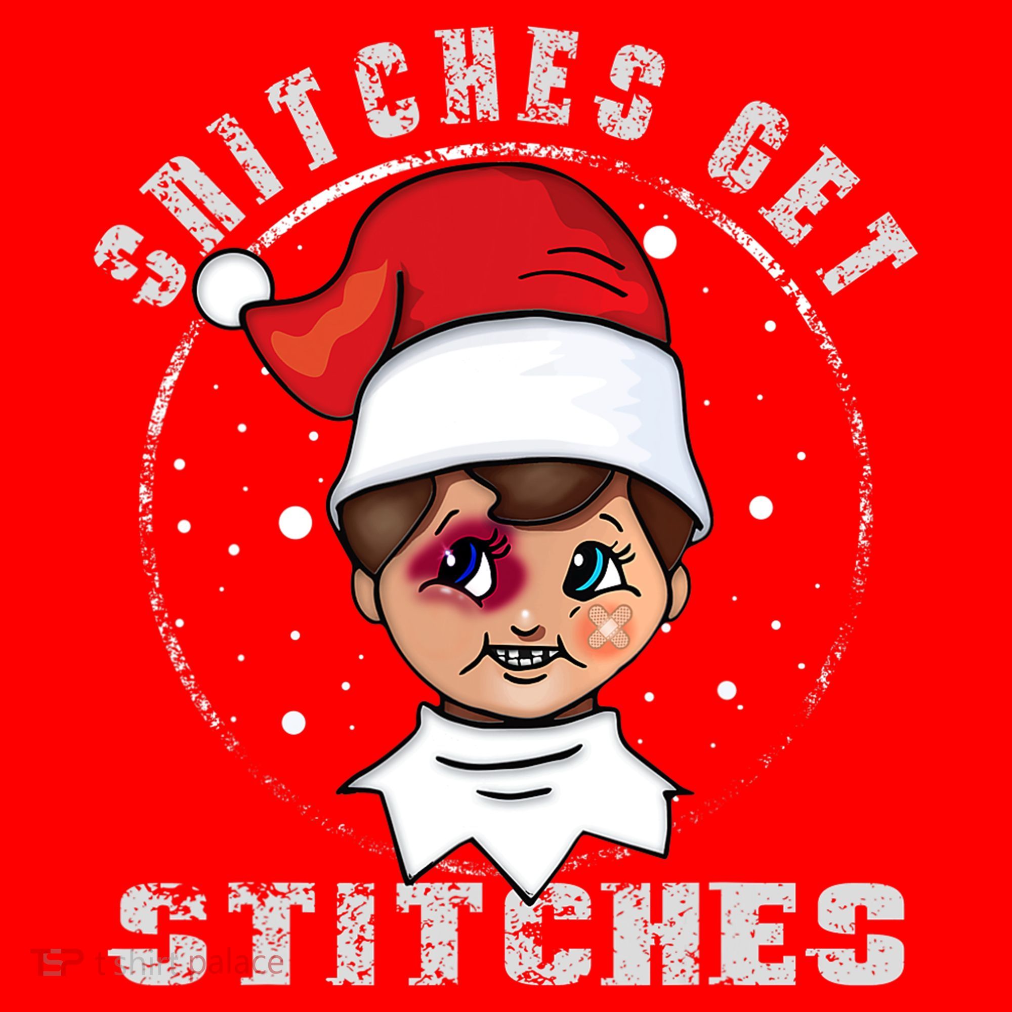 Snitches Get Stitches Elf Xmas Funny Snitches Get Stitches Santa Hat