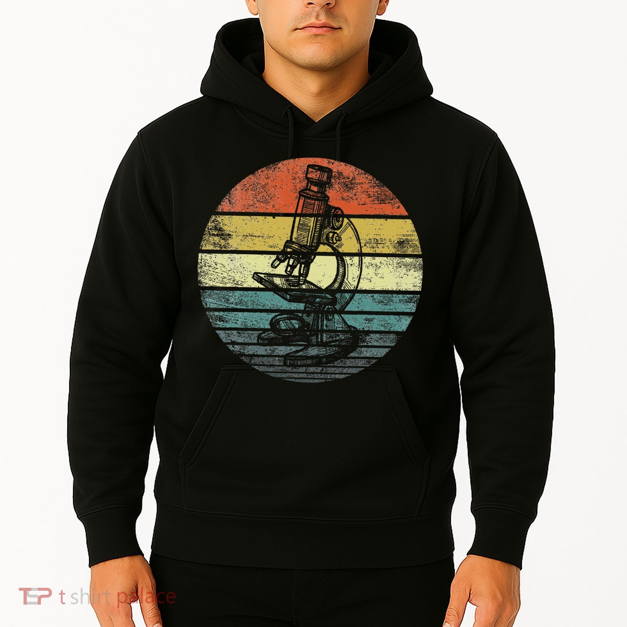 Science Gifts Sunset Scientist Microscope Microscopy Hoodie