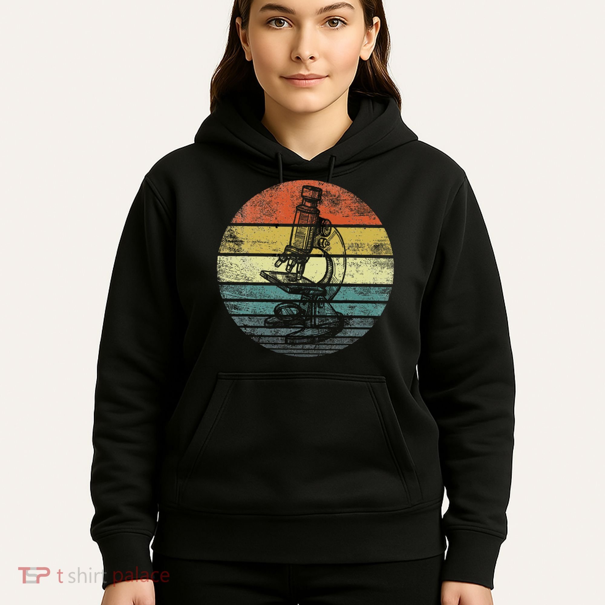 Science Gifts Sunset Scientist Microscope Microscopy Hoodie