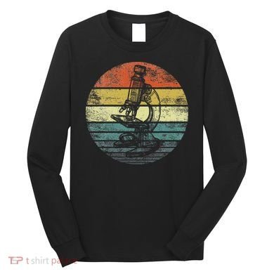 Science Gifts Sunset Scientist Microscope Microscopy Long Sleeve Shirt