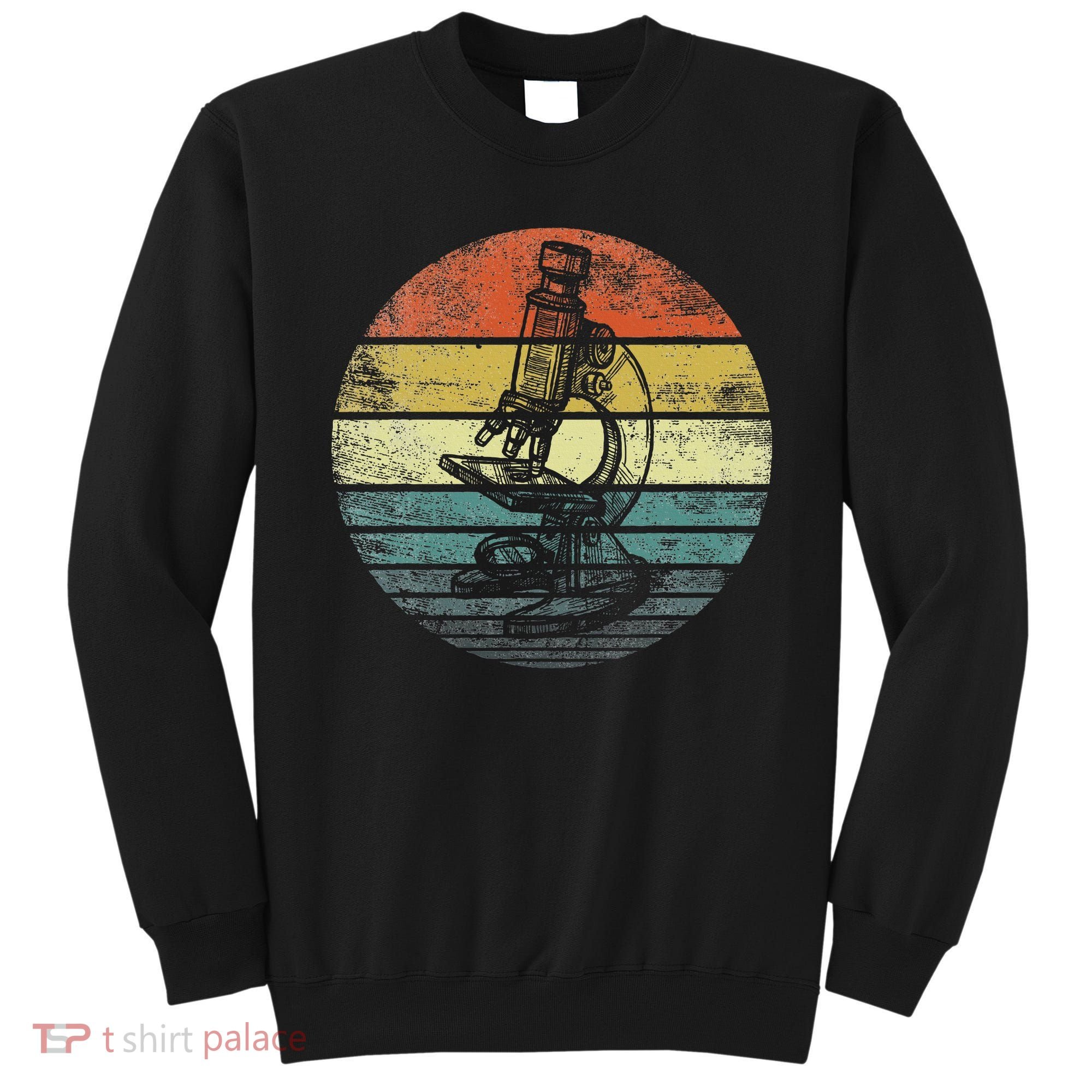 Science Gifts Sunset Scientist Microscope Microscopy Sweatshirt