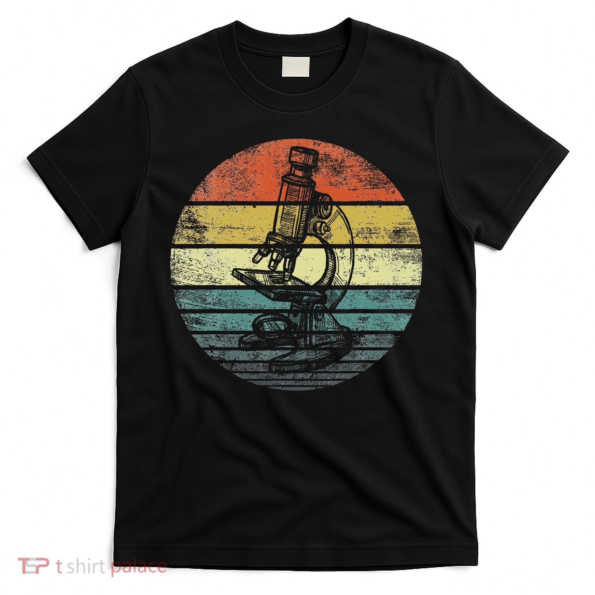 Science Gifts Sunset Scientist Microscope Microscopy T-Shirt