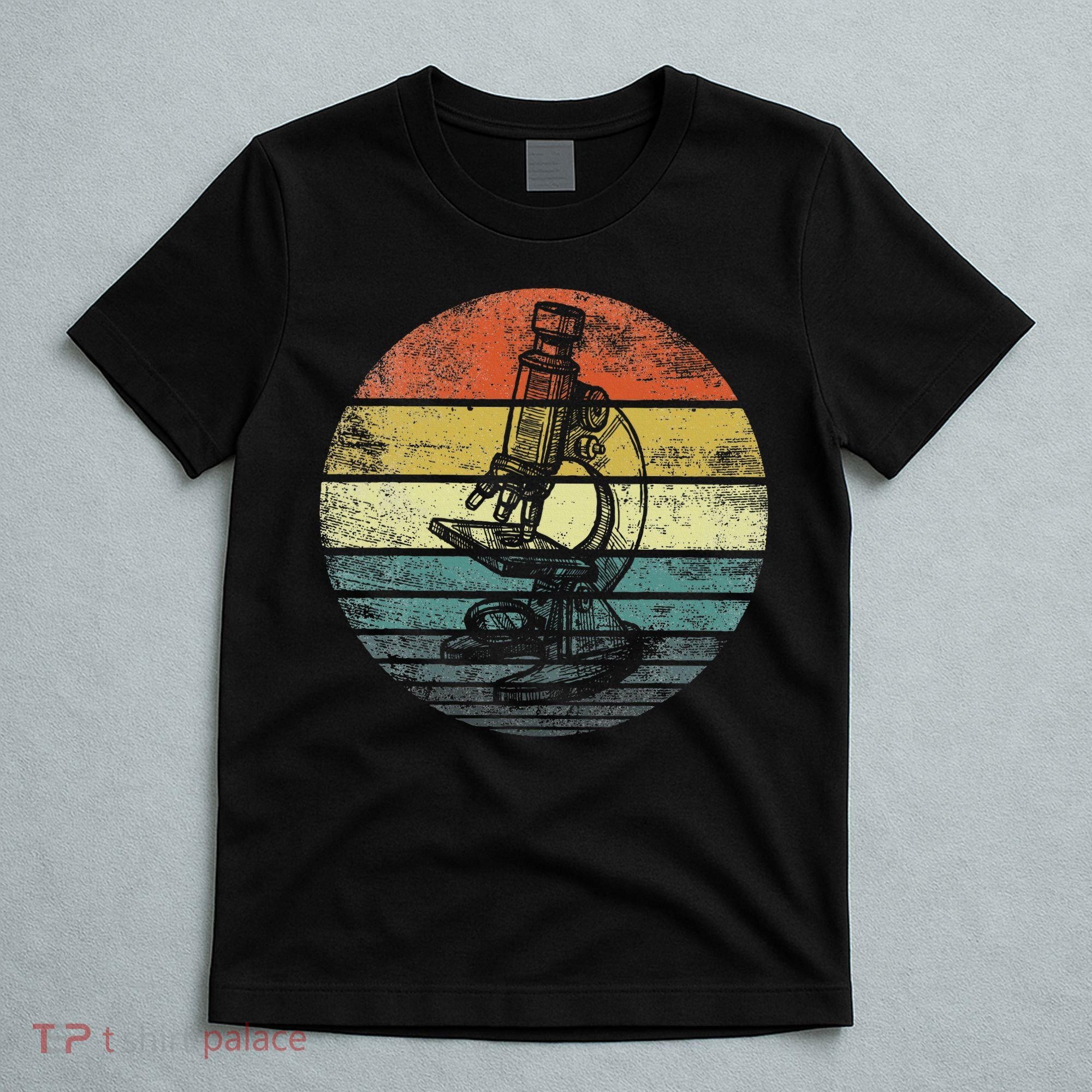 Science Gifts Sunset Scientist Microscope Microscopy T-Shirt