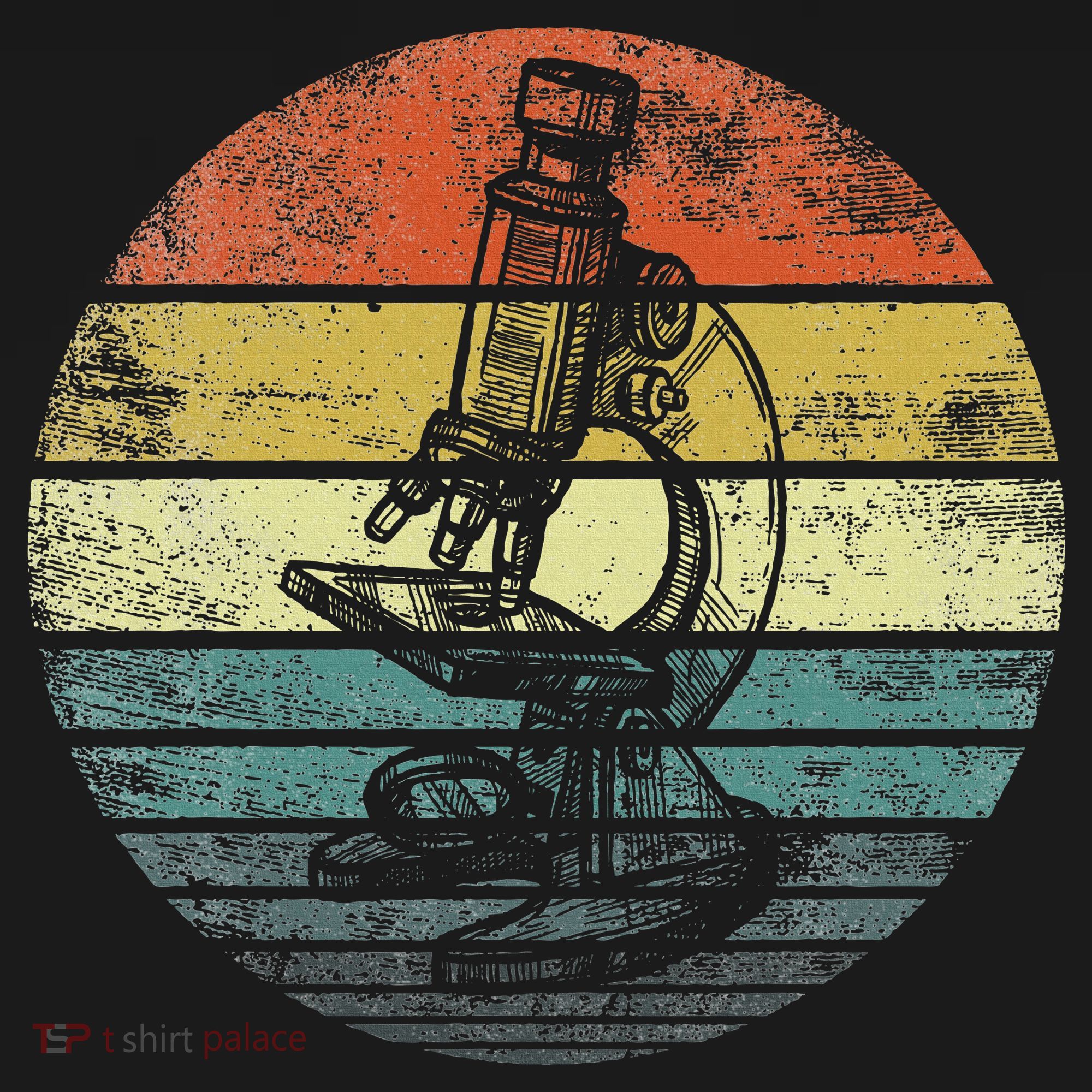 Science Gifts Sunset Scientist Microscope Microscopy T-Shirt