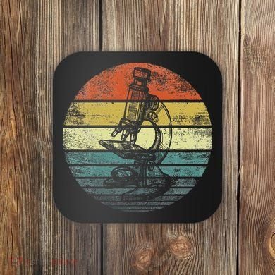 Science Gifts Sunset Scientist Microscope Microscopy Coaster