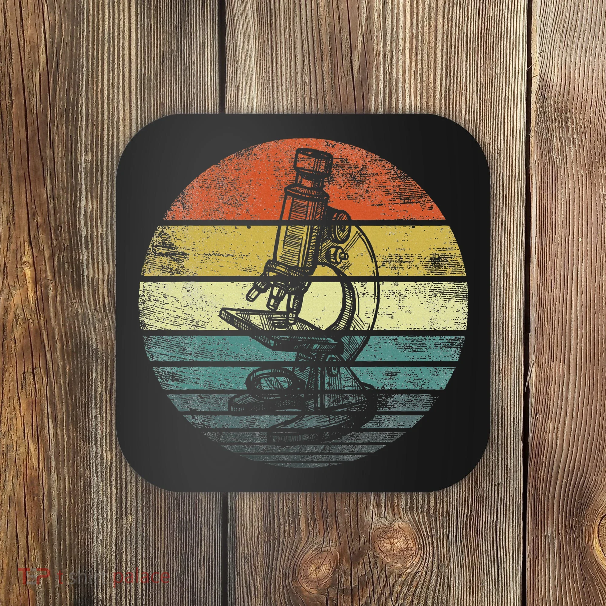 Science Gifts Sunset Scientist Microscope Microscopy Coaster