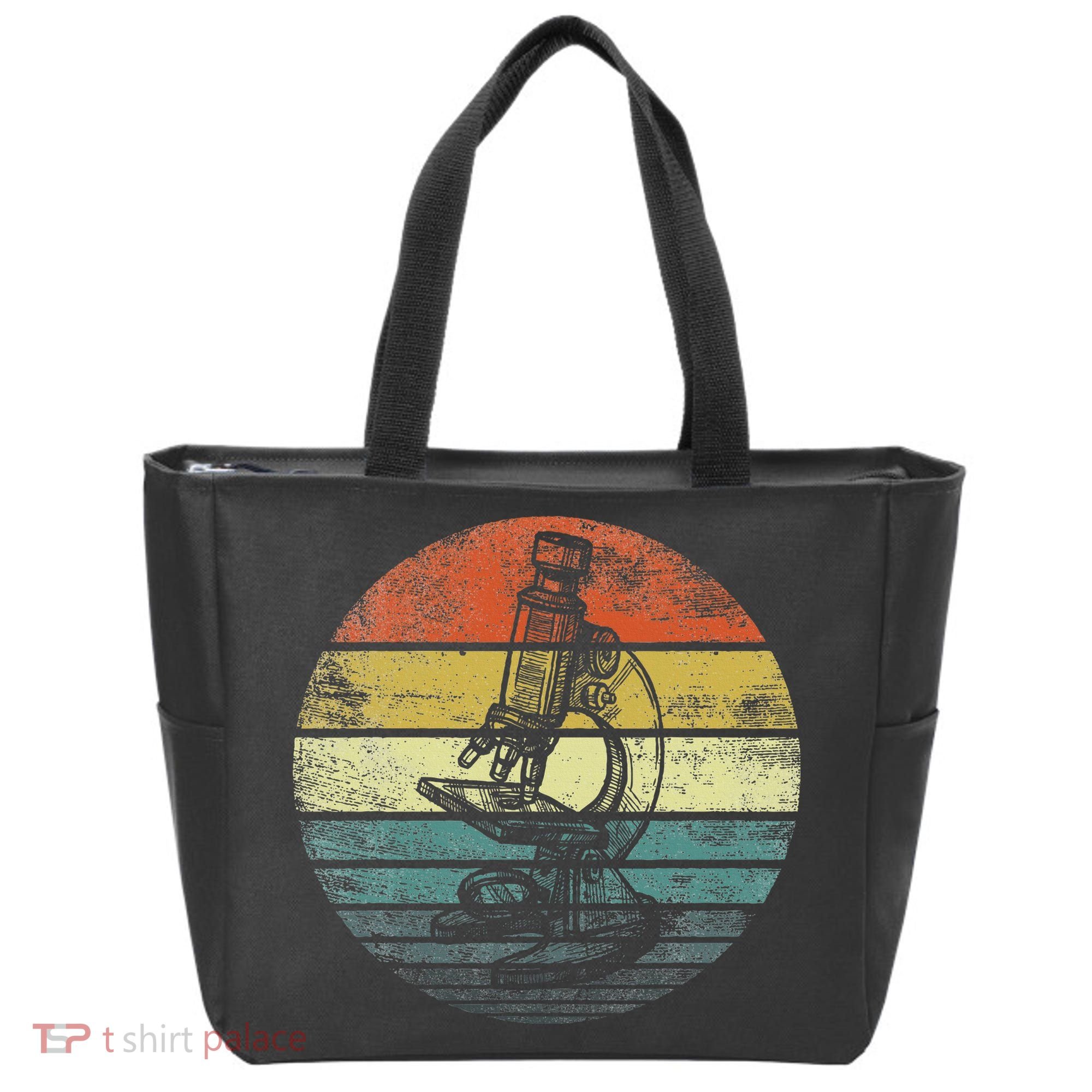 Science Gifts Sunset Scientist Microscope Microscopy Tote Bag