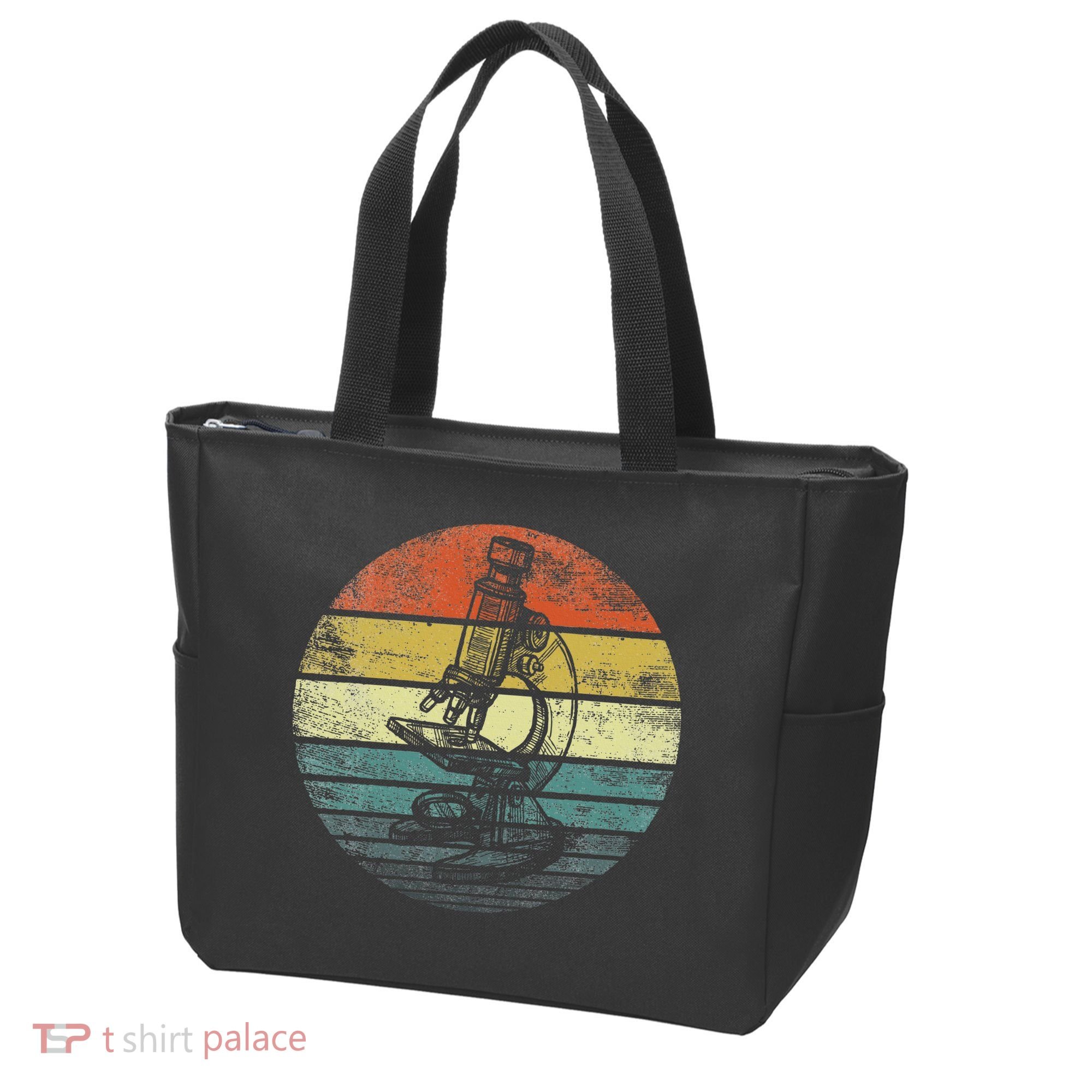 Science Gifts Sunset Scientist Microscope Microscopy Tote Bag
