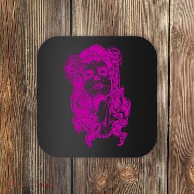 Day Of The Dead Illustration Skeleton Coaster
