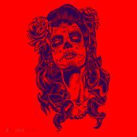 Day Of The Dead Illustration Skeleton Santa Hat thumb 1