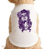 Day Of The Dead Illustration Skeleton Doggie Tank thumb 0