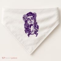 Day Of The Dead Illustration Skeleton USA-Made Doggie Bandana thumb 0
