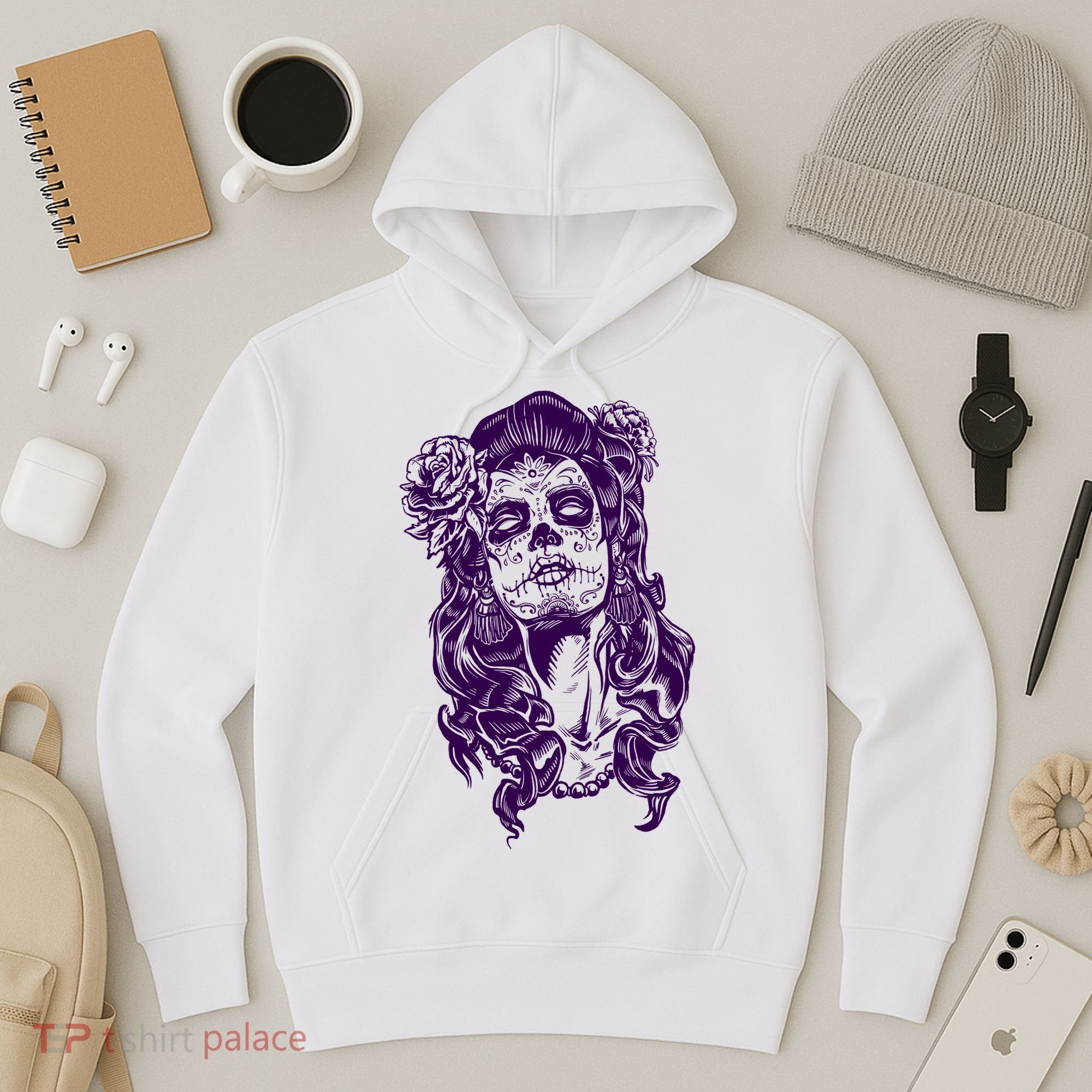 Day Of The Dead Illustration Skeleton Hoodie