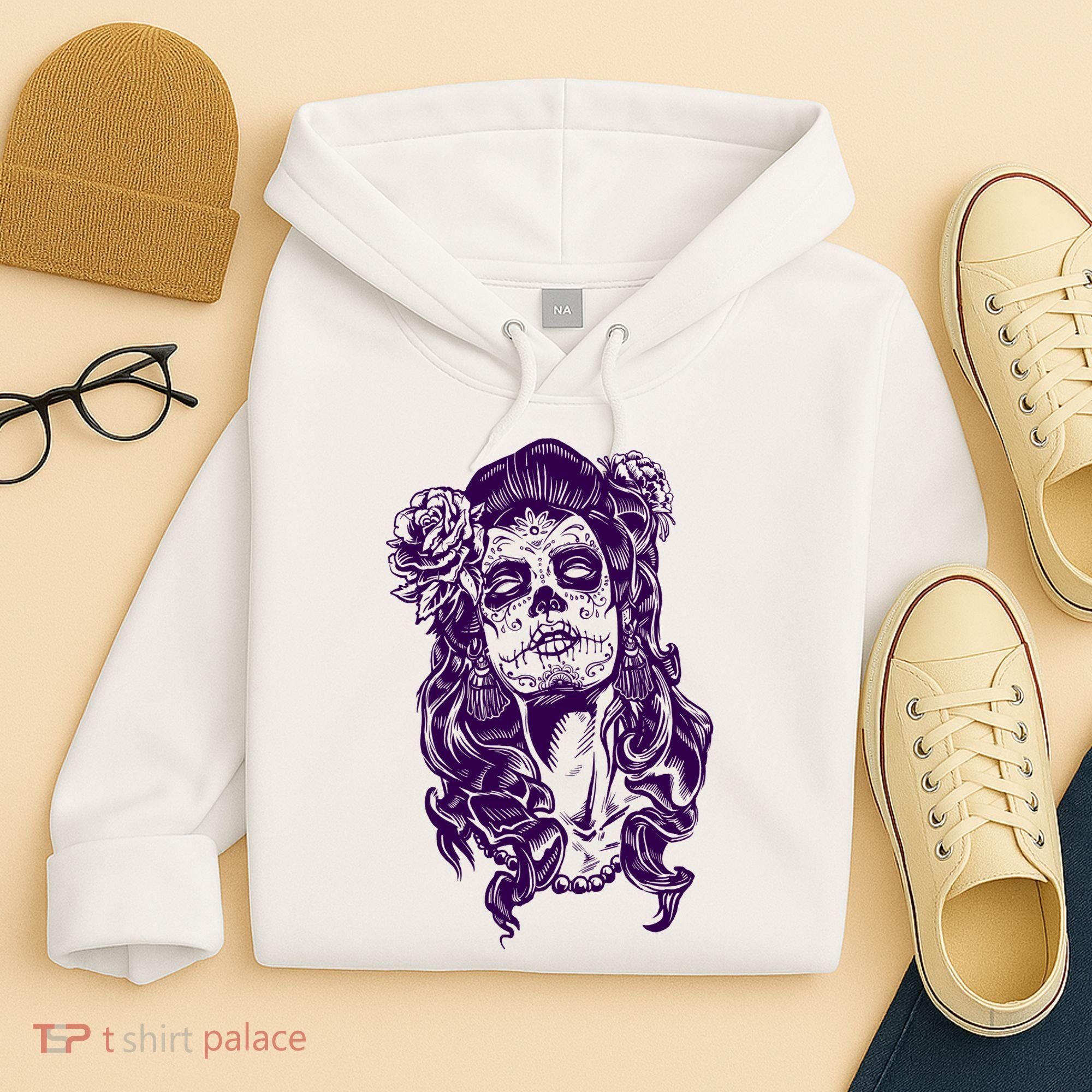 Day Of The Dead Illustration Skeleton Hoodie