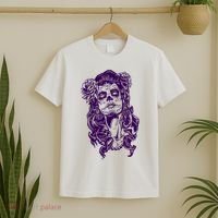 Day Of The Dead Illustration Skeleton T-Shirt thumb 2