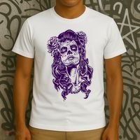 Day Of The Dead Illustration Skeleton T-Shirt thumb 3
