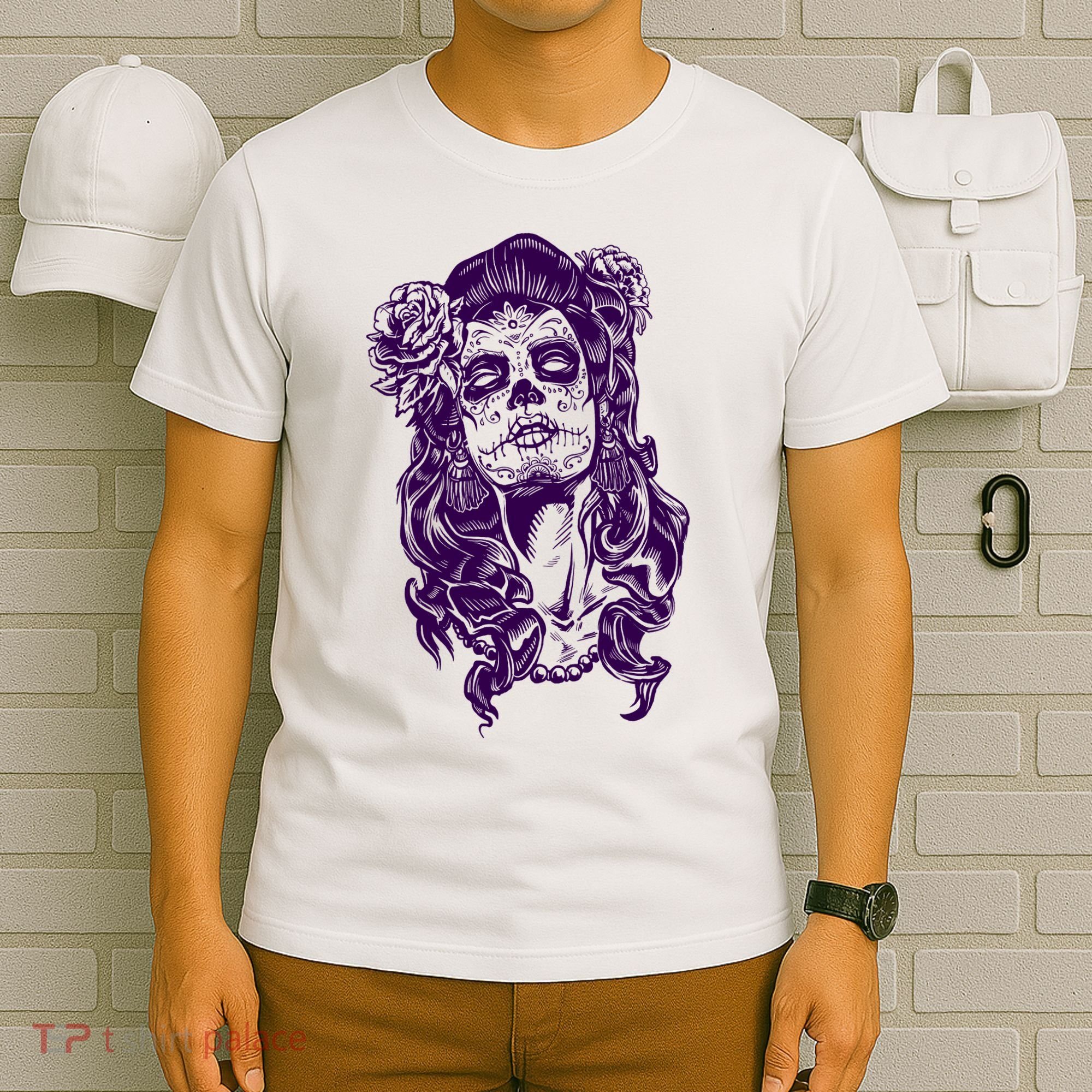 Day Of The Dead Illustration Skeleton T-Shirt