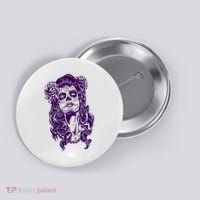Day Of The Dead Illustration Skeleton Button thumb 0
