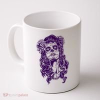 Day Of The Dead Illustration Skeleton Coffee Mug thumb 0