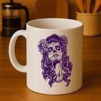 Day Of The Dead Illustration Skeleton Coffee Mug thumb 4