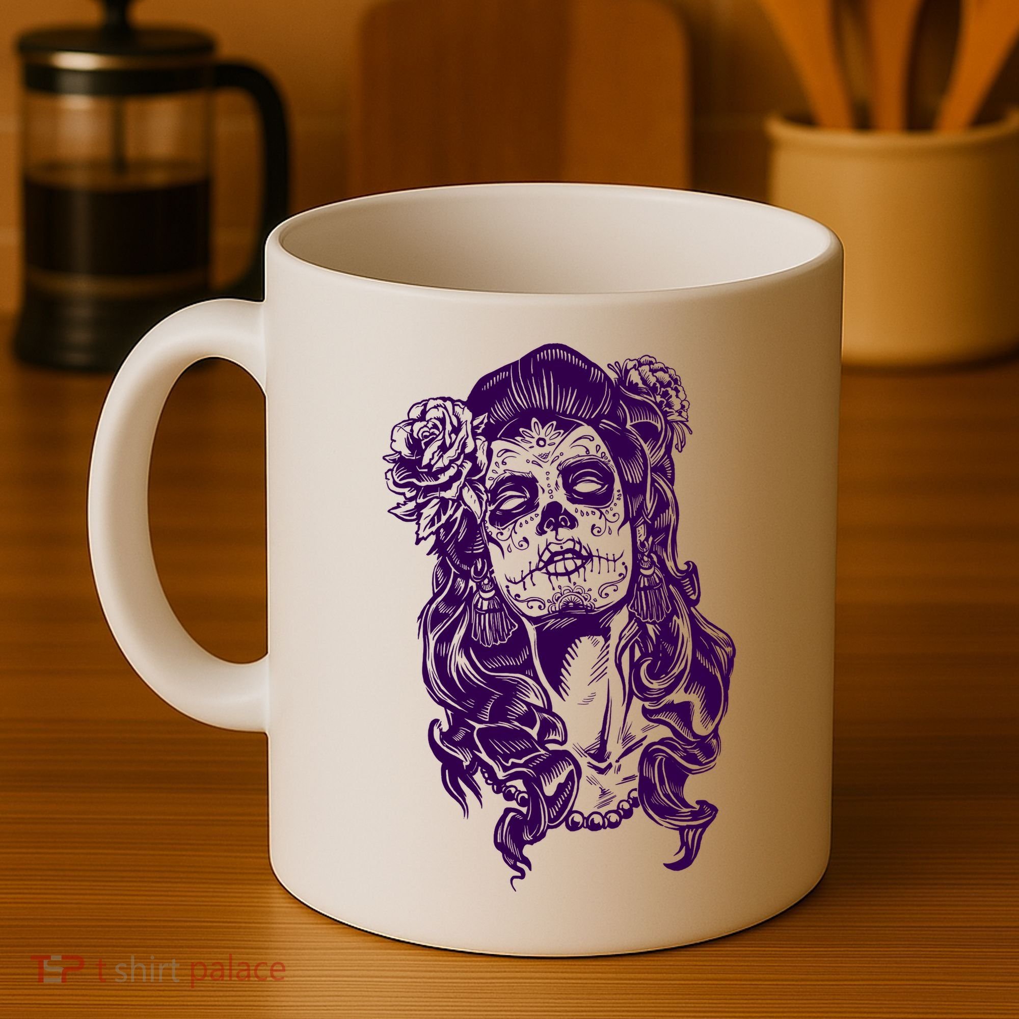 Day Of The Dead Illustration Skeleton Coffee Mug