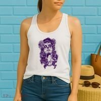 Day Of The Dead Illustration Skeleton Women's Tank Top thumb 2
