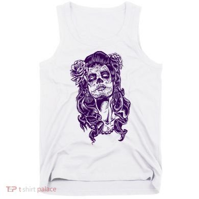 Day Of The Dead Illustration Skeleton Tank Top